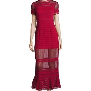 Foxiedox Sheer Striped Fluted Dress